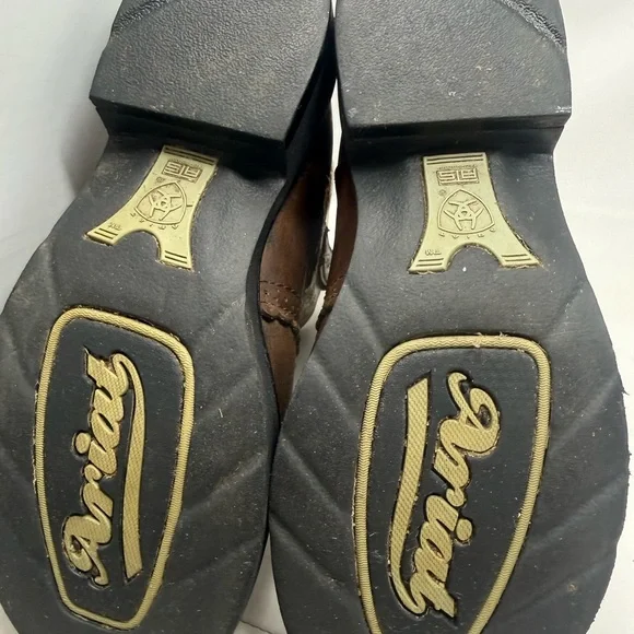 Ariat Fatbaby Saddle Cowboy Boots 7.5B Brown Cowgirl Western Rodeo Pull On - Picture 7 of 11